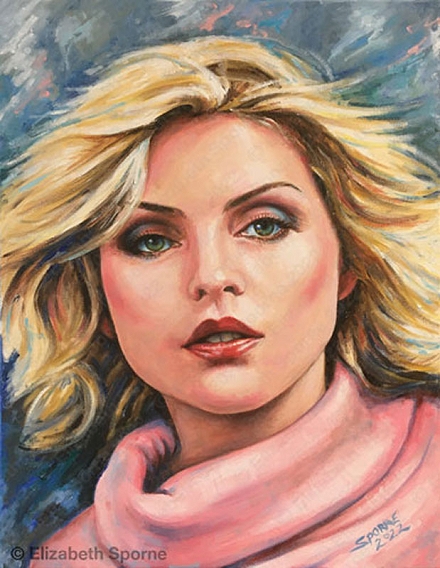 Portrait of Debbie Harry (Music Icons series), by Elizabeth Sporne, oil on canvas 18x24in