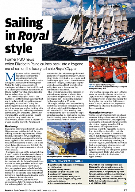 Story written for Practical Boat Owner magazine by Elizabeth Sporne (formerly Paine)